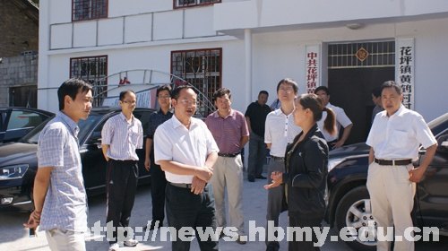 戴小明一行到黃鶴村檢查新農(nóng)村建設(shè)工作